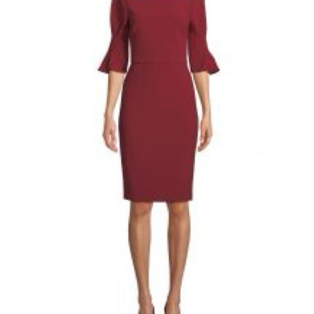 J. Crew Elegant Wine Long Sleeve Dress - Picture 3 of 3